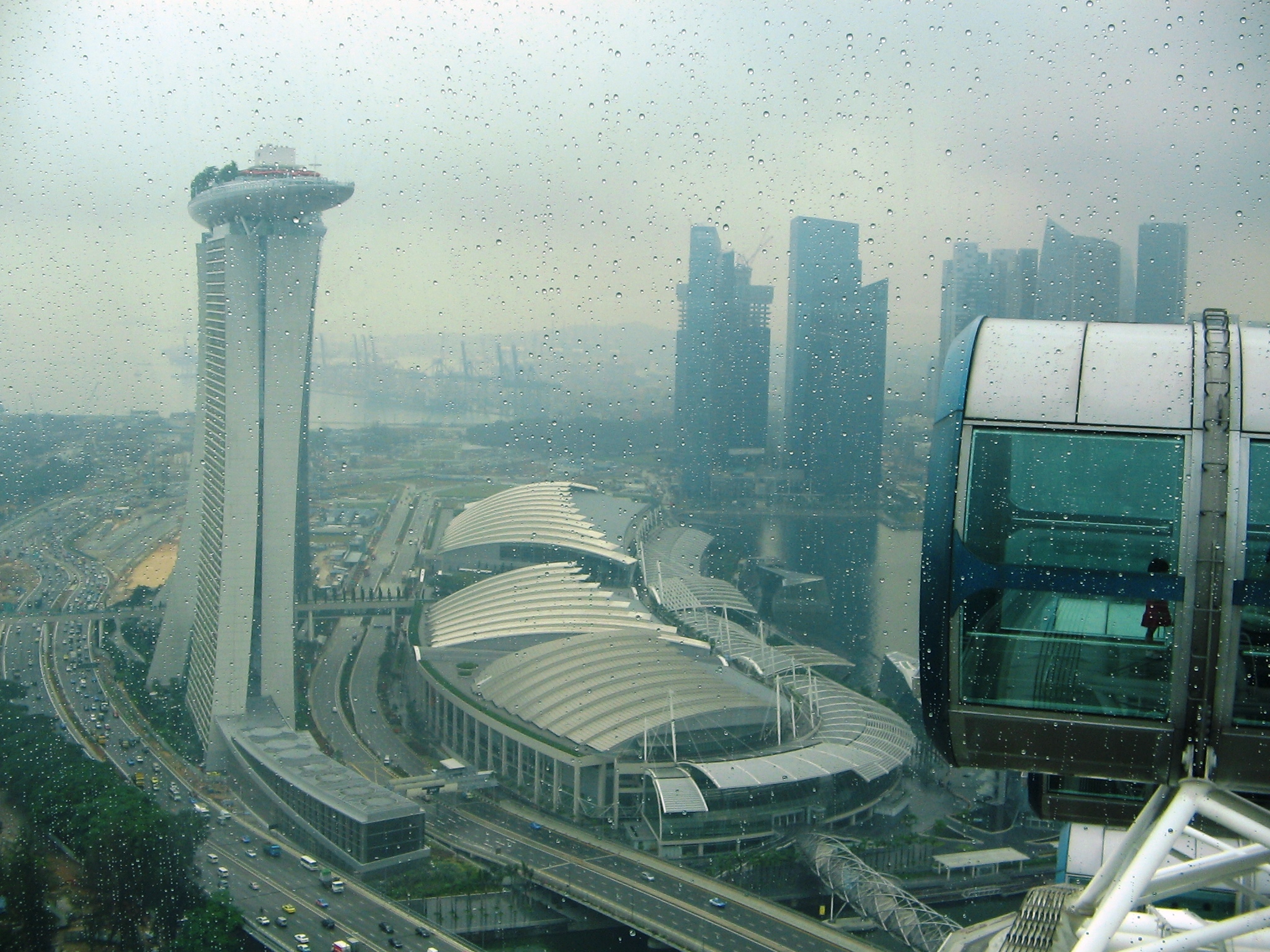 Deasupra orasului Singapore. Imagine panoramica